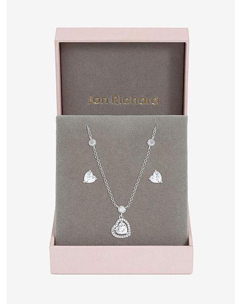 Jon Richard CZ Heart Drop Set