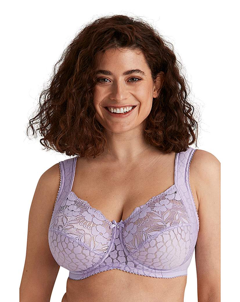 Miss Mary of Sweden Jacquard & Lace Bra - Underwired - Lavender - 44C