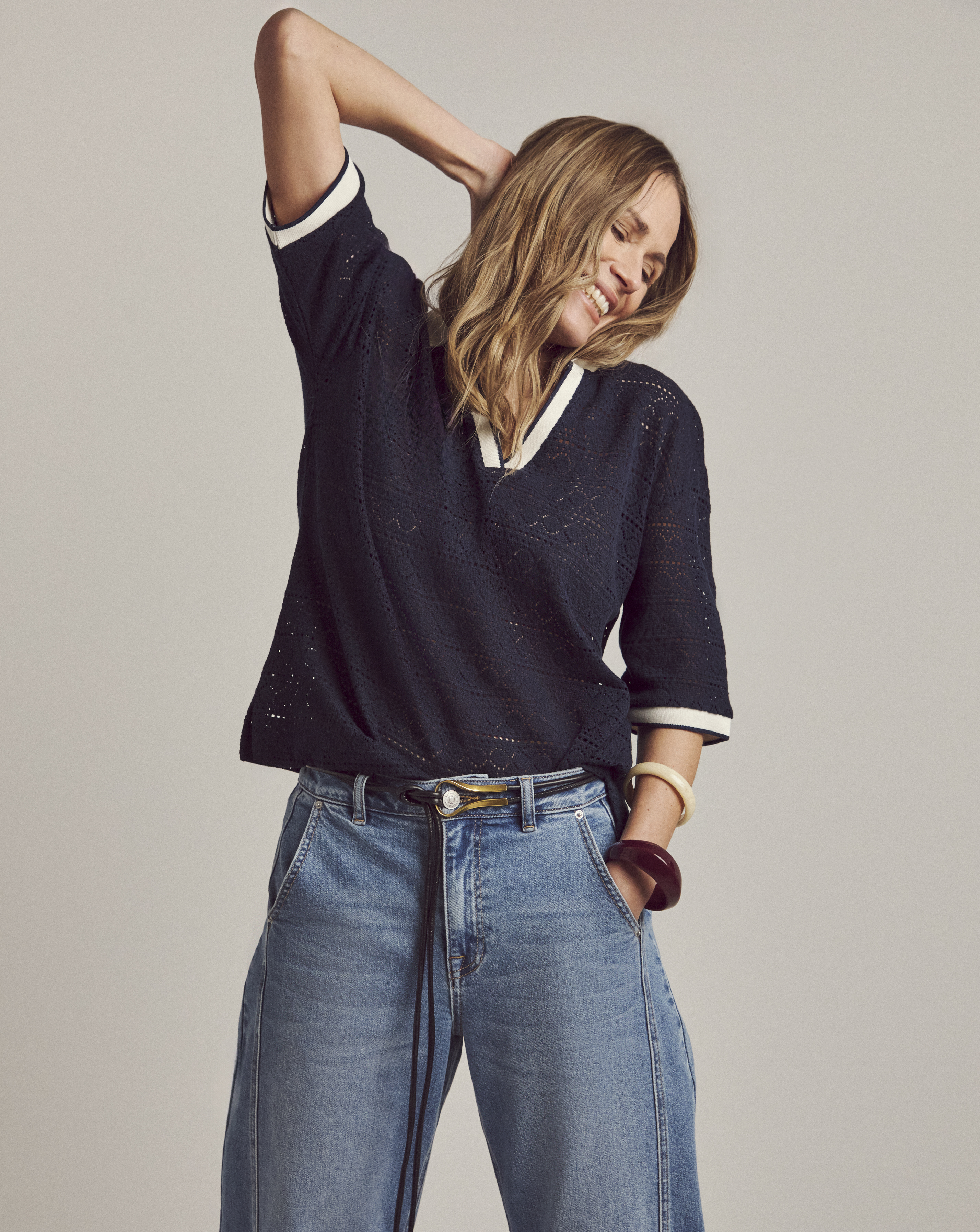 Anthology Crochet Polo Top