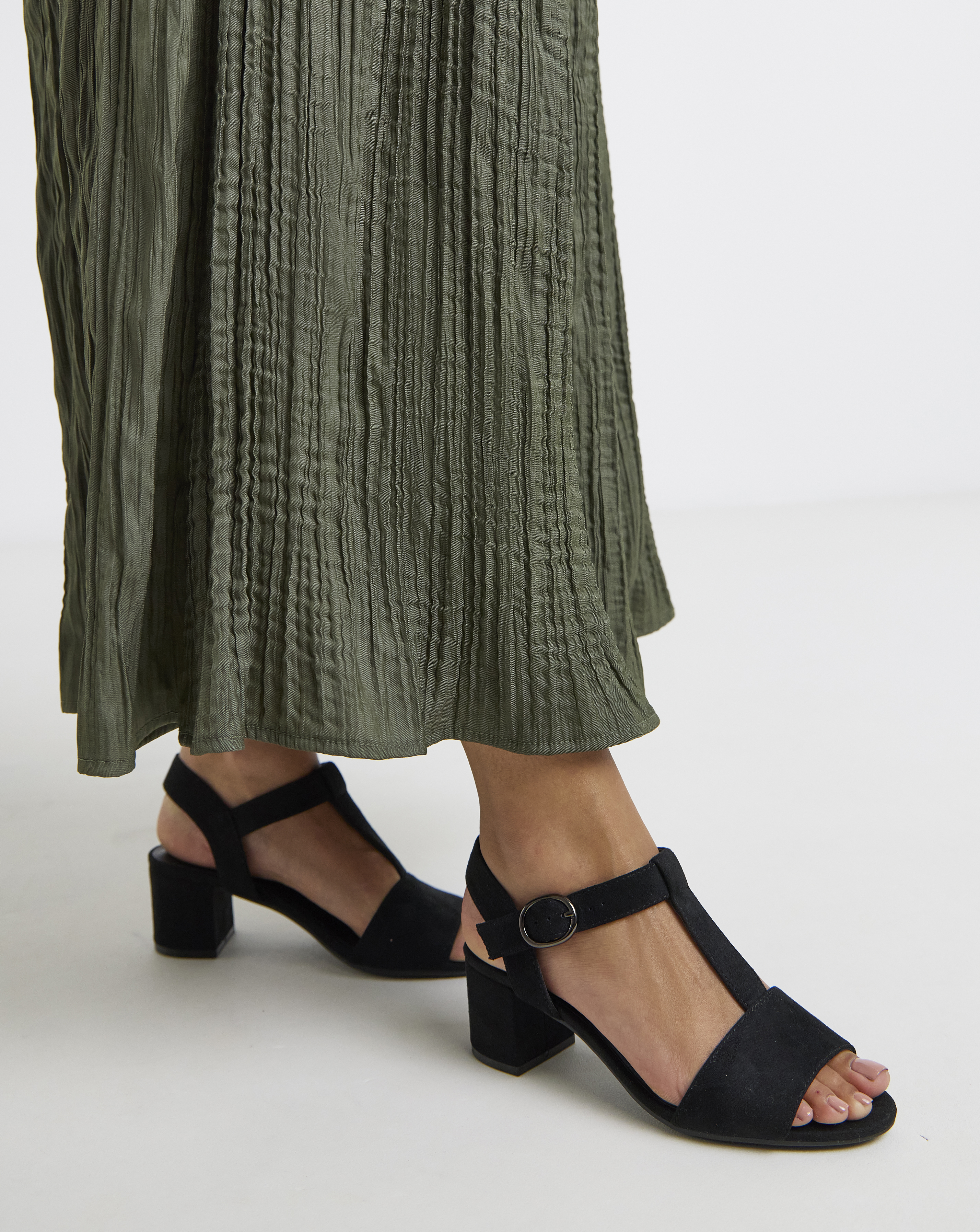 T Bar Heeled Sandals Extra Wide