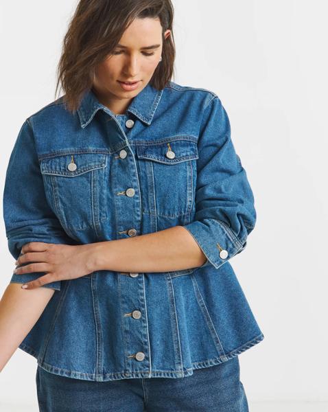 Simply Be Mid Wash Denim Peplum Jacket