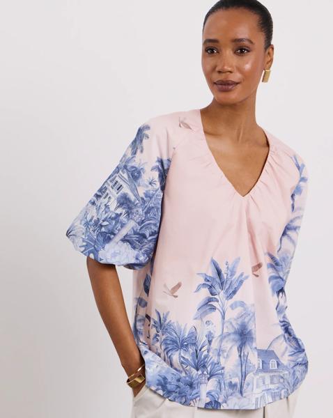 Joanna Hope Cotton Volume Blouse