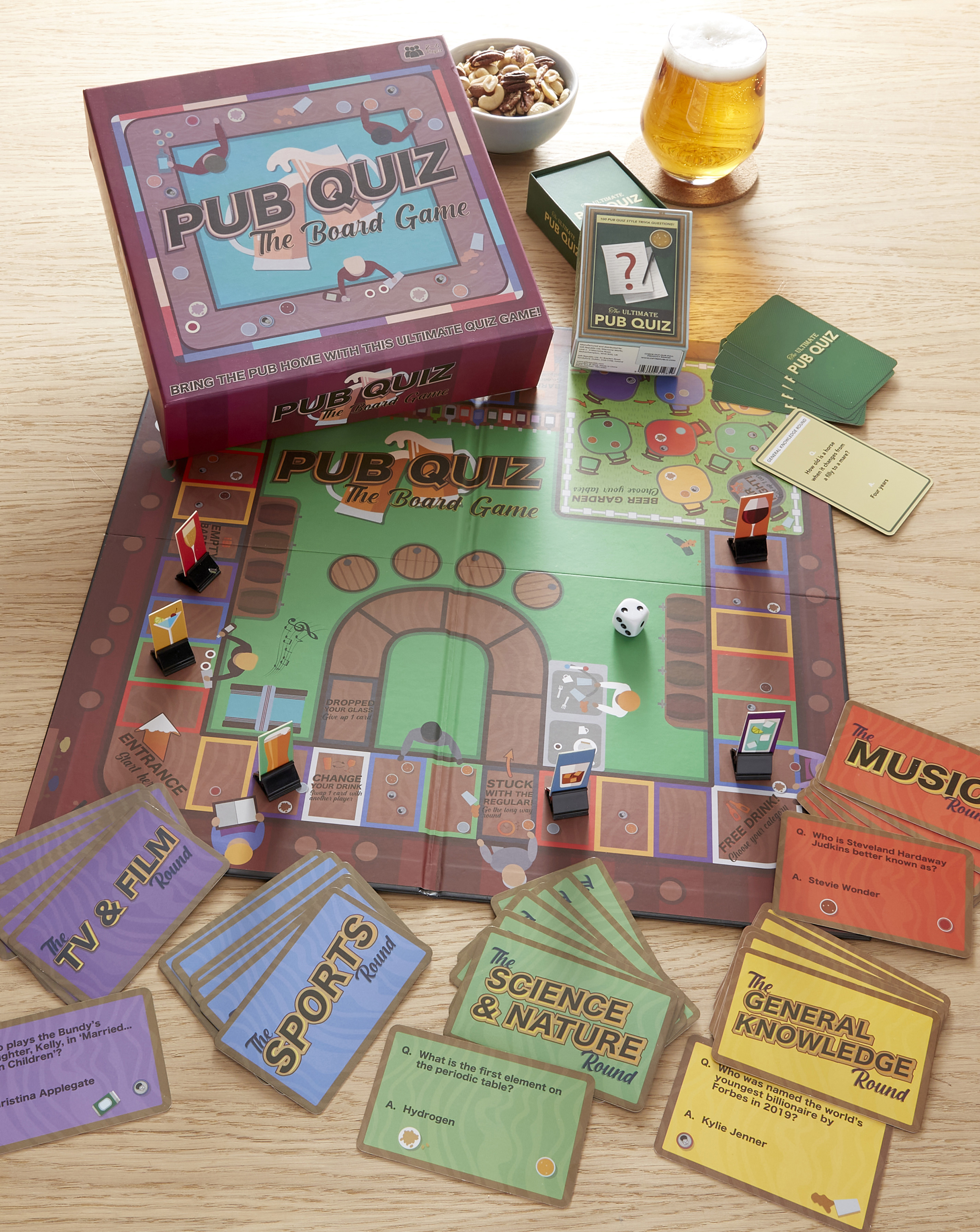 Pub Quiz Board Game and Trivia Cards