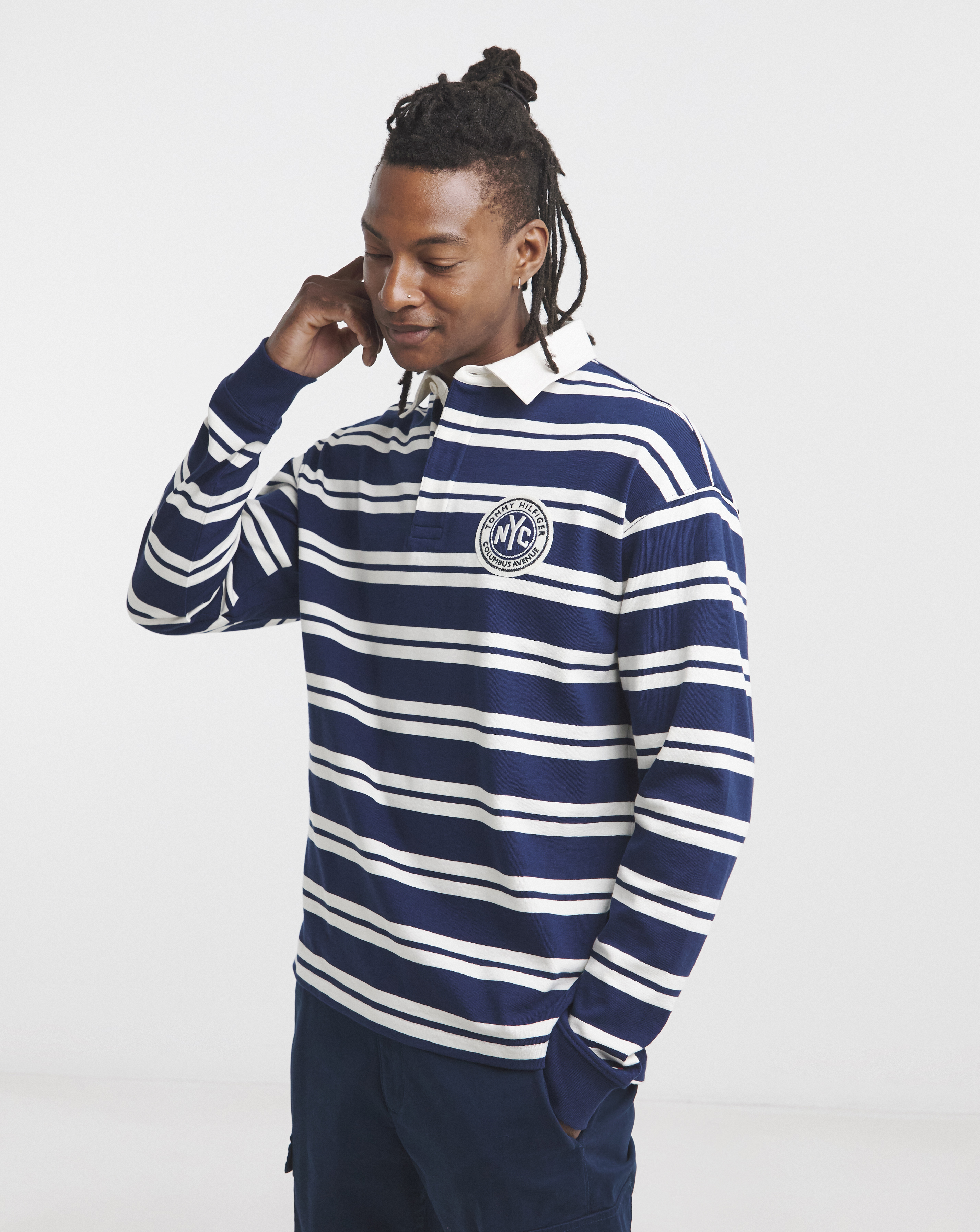 Tommy Hilfiger Stripe Badge Rugby - Navy