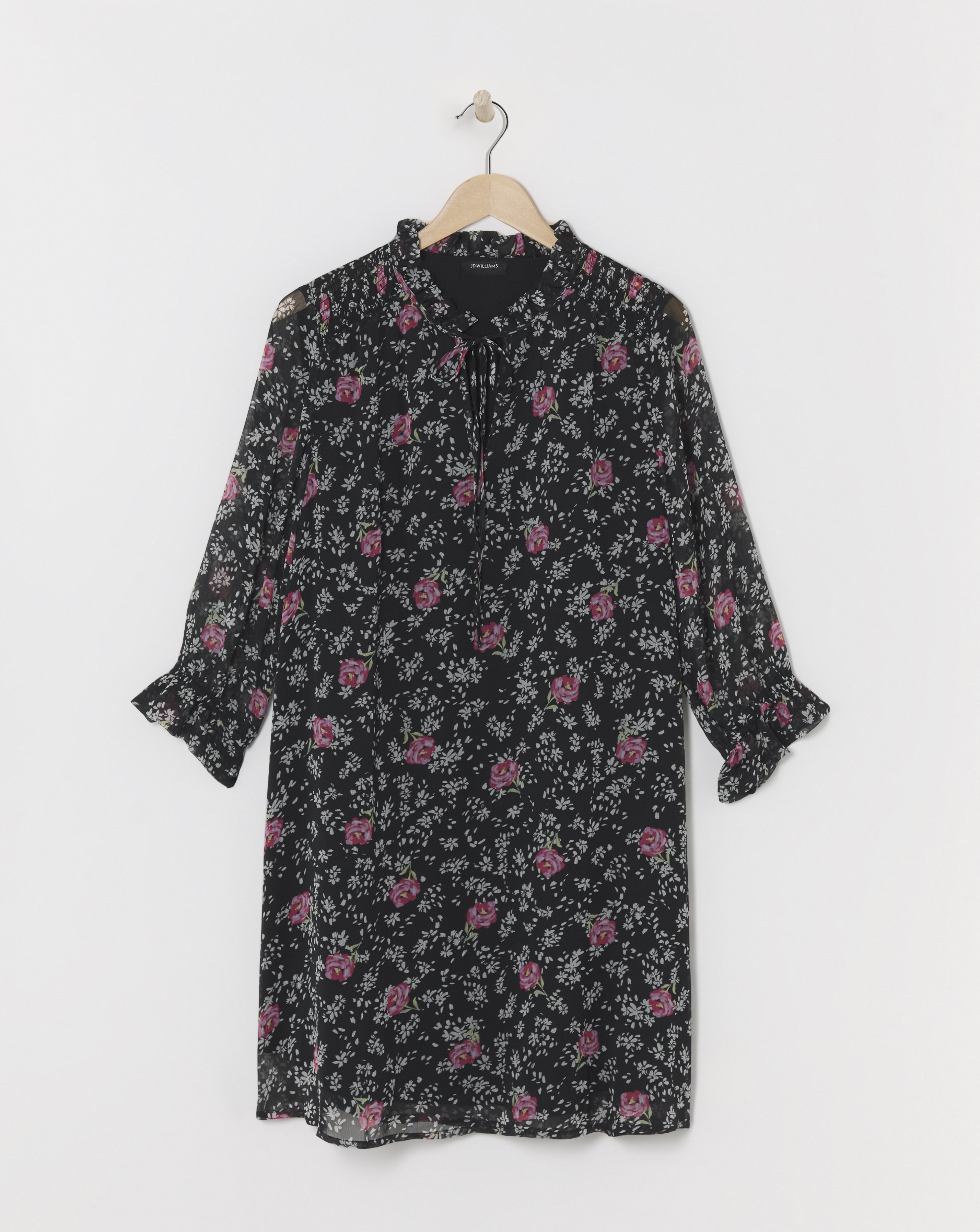 Tie Neck Trapeze Dress