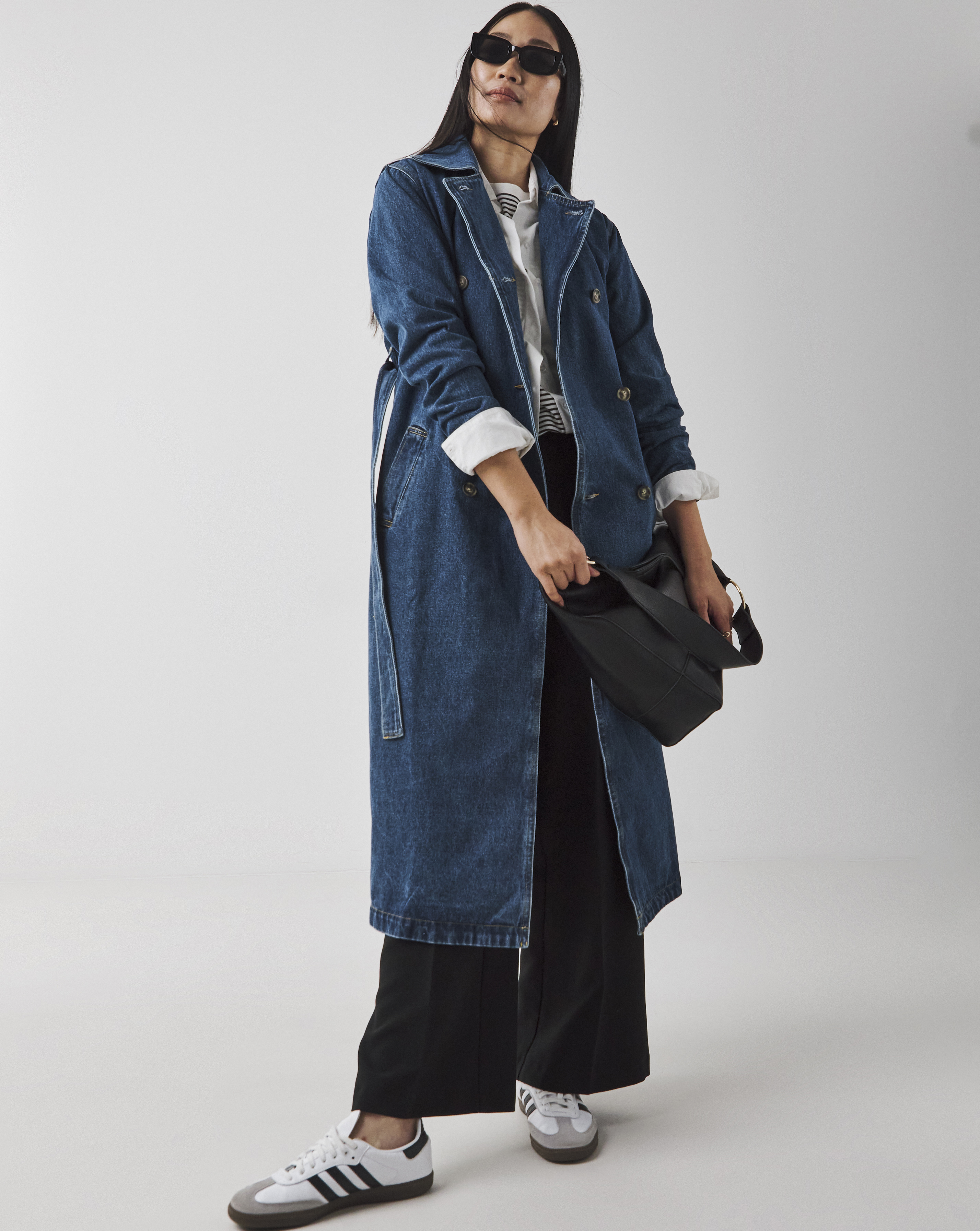 Indigo Denim Trench Coat