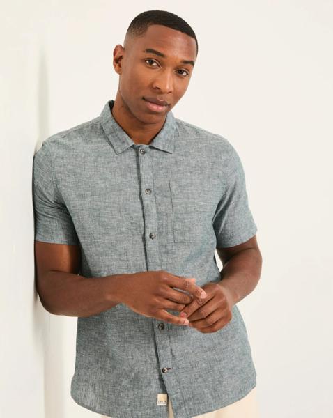 FatFace Bugle Linen Resort Shirt - Jade