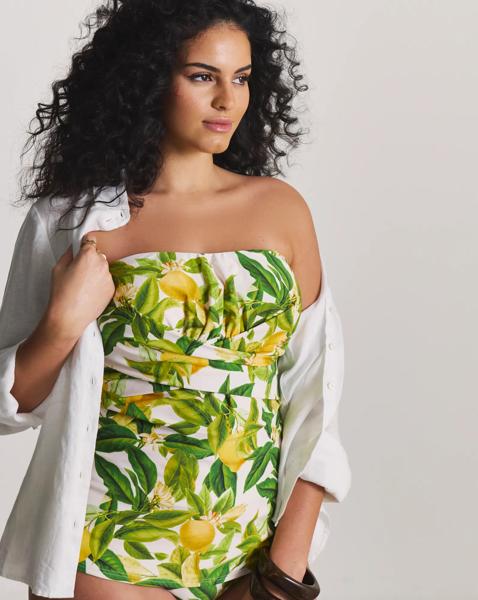 Twist Front Bandeau Tankini Top
