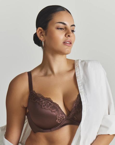 Dorina Push Up Plunge Bra Brown
