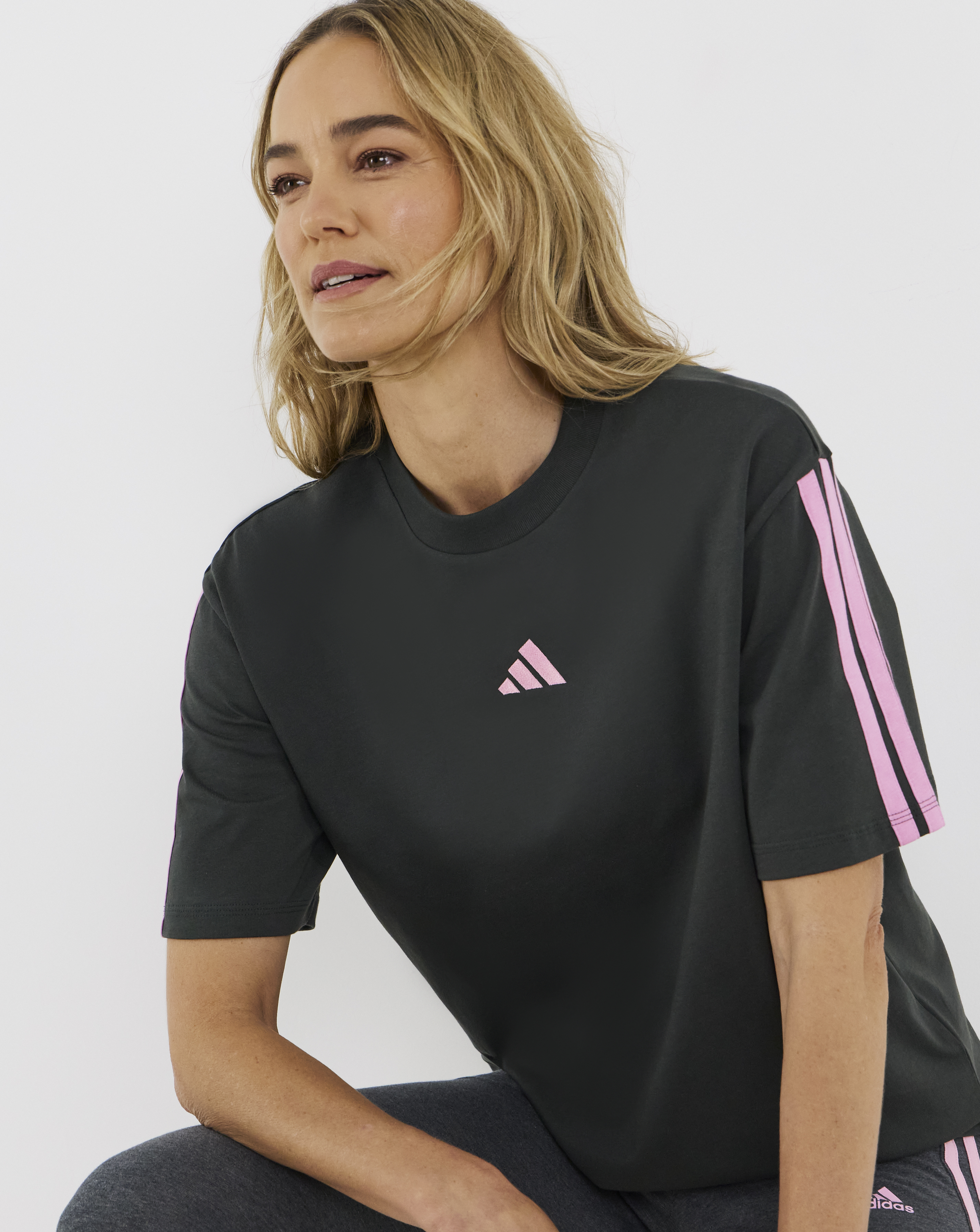 adidas 3 Stripes Boyfriend T-Shirt