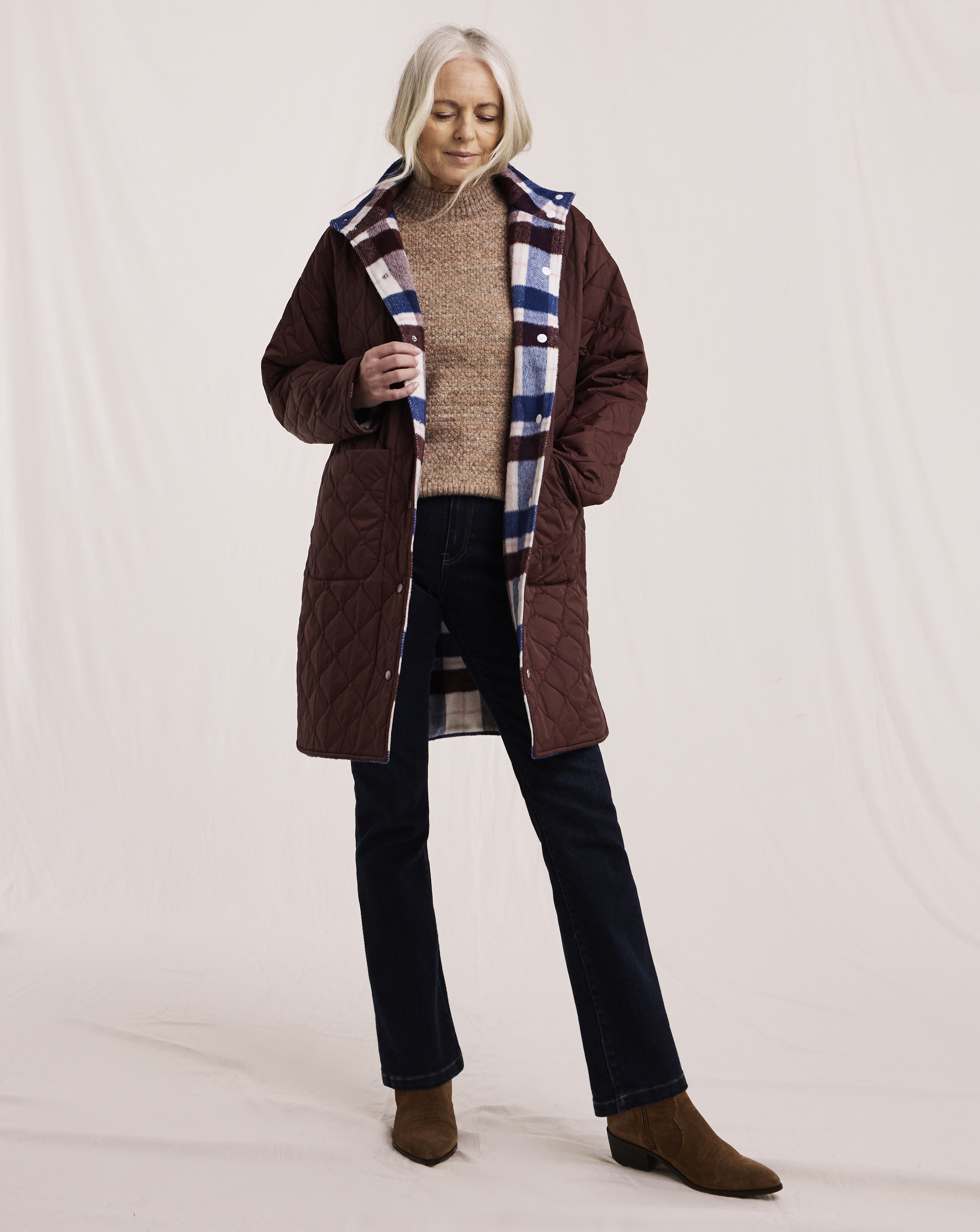 Julipa Reversible Check Coat