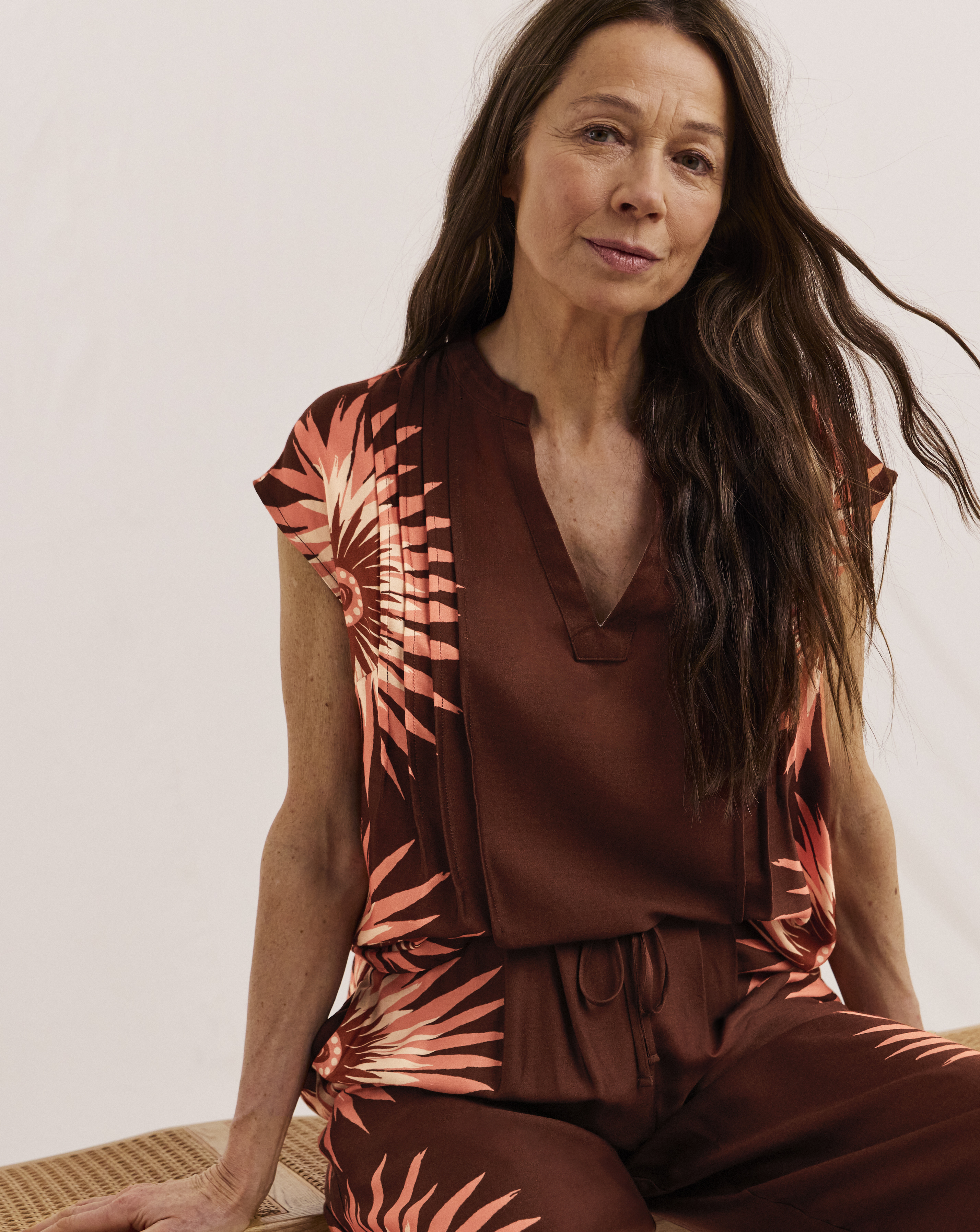 Julipa Pintuck Printed Co-ord Top
