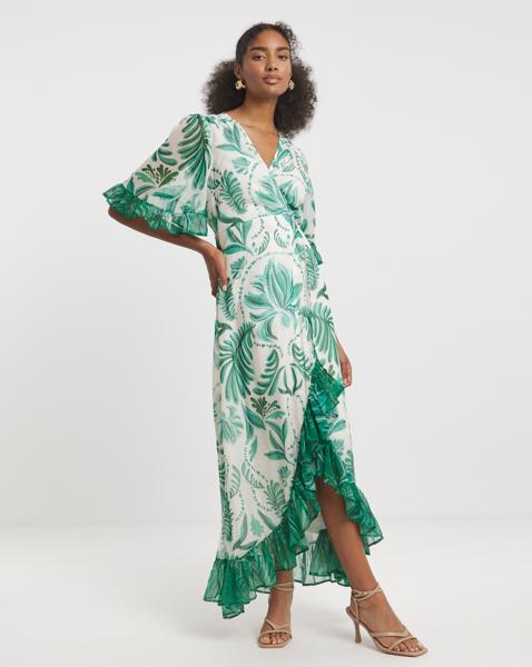 Hope & Ivy Clarissa Wrap Maxi Dress - Image