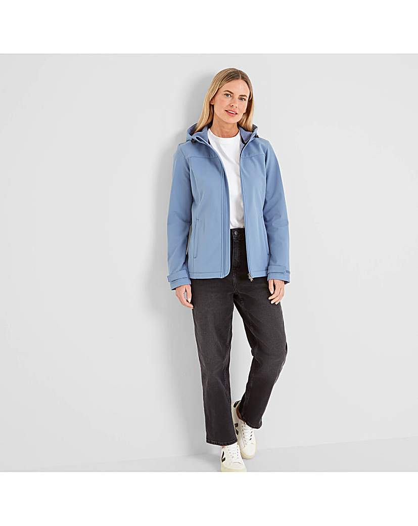Tog24 Keld Womens Hooded Softshell Jacket - Misty Blue - Size 10