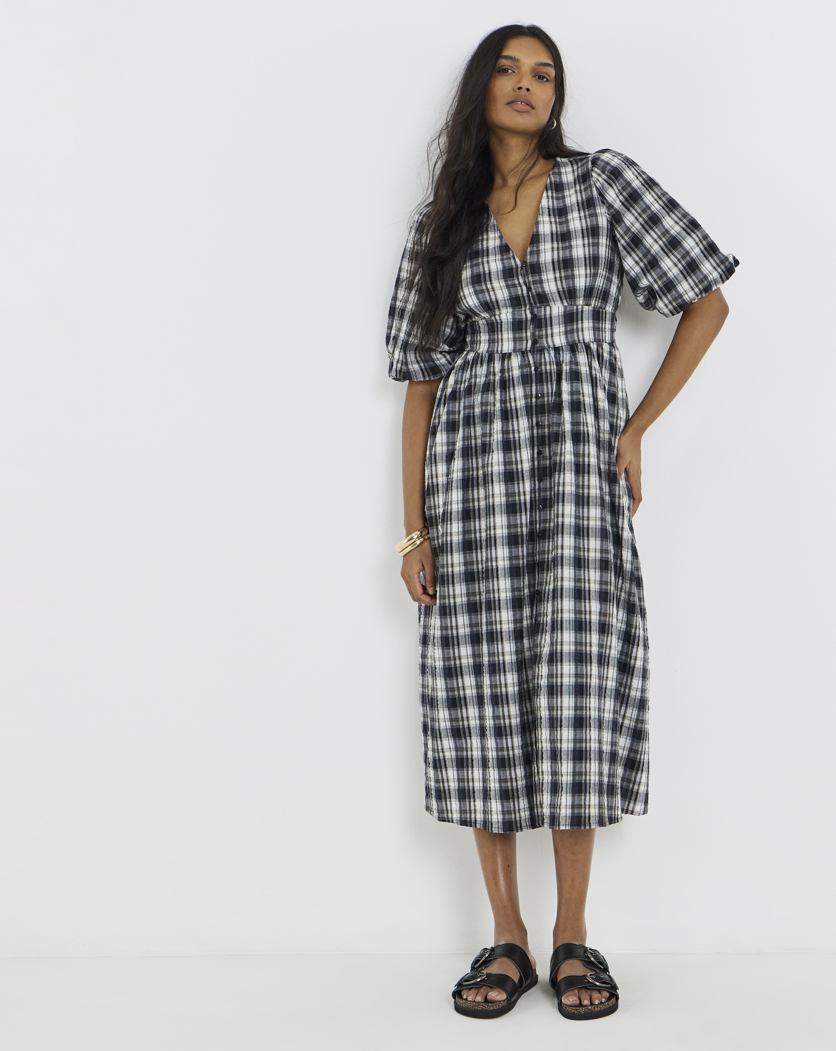 Check Midi Dress