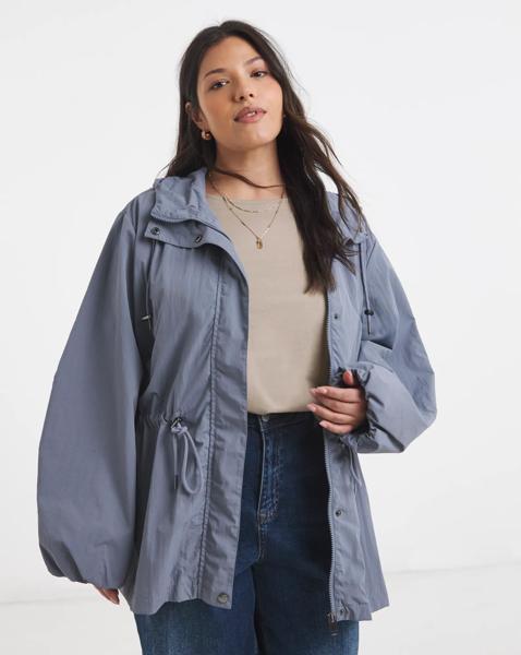 Simply Be Slate Blue Waist Detail Parka