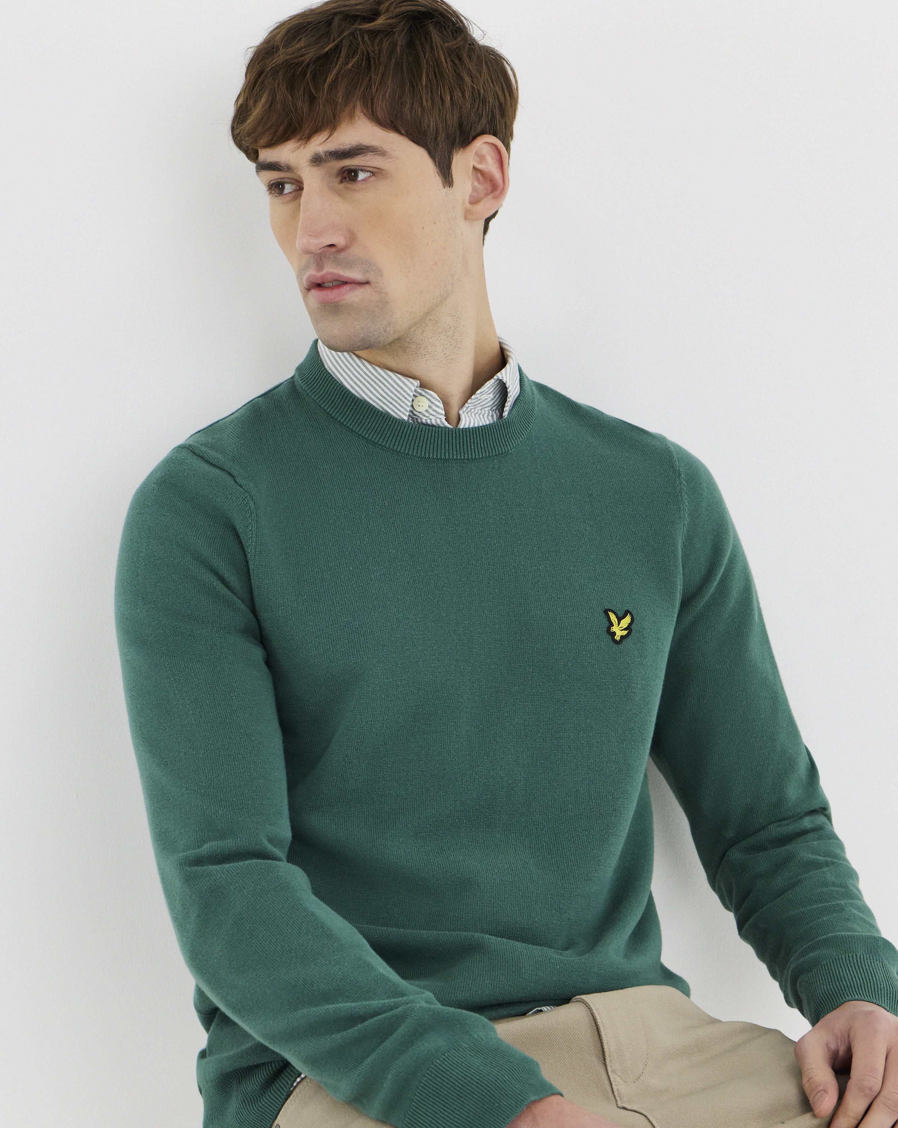 Lyle & Scott Green Cotton Crew Neck Jumper - 2XL