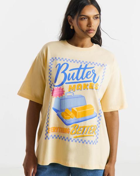 Butter Graphic Oversized T-Shirt