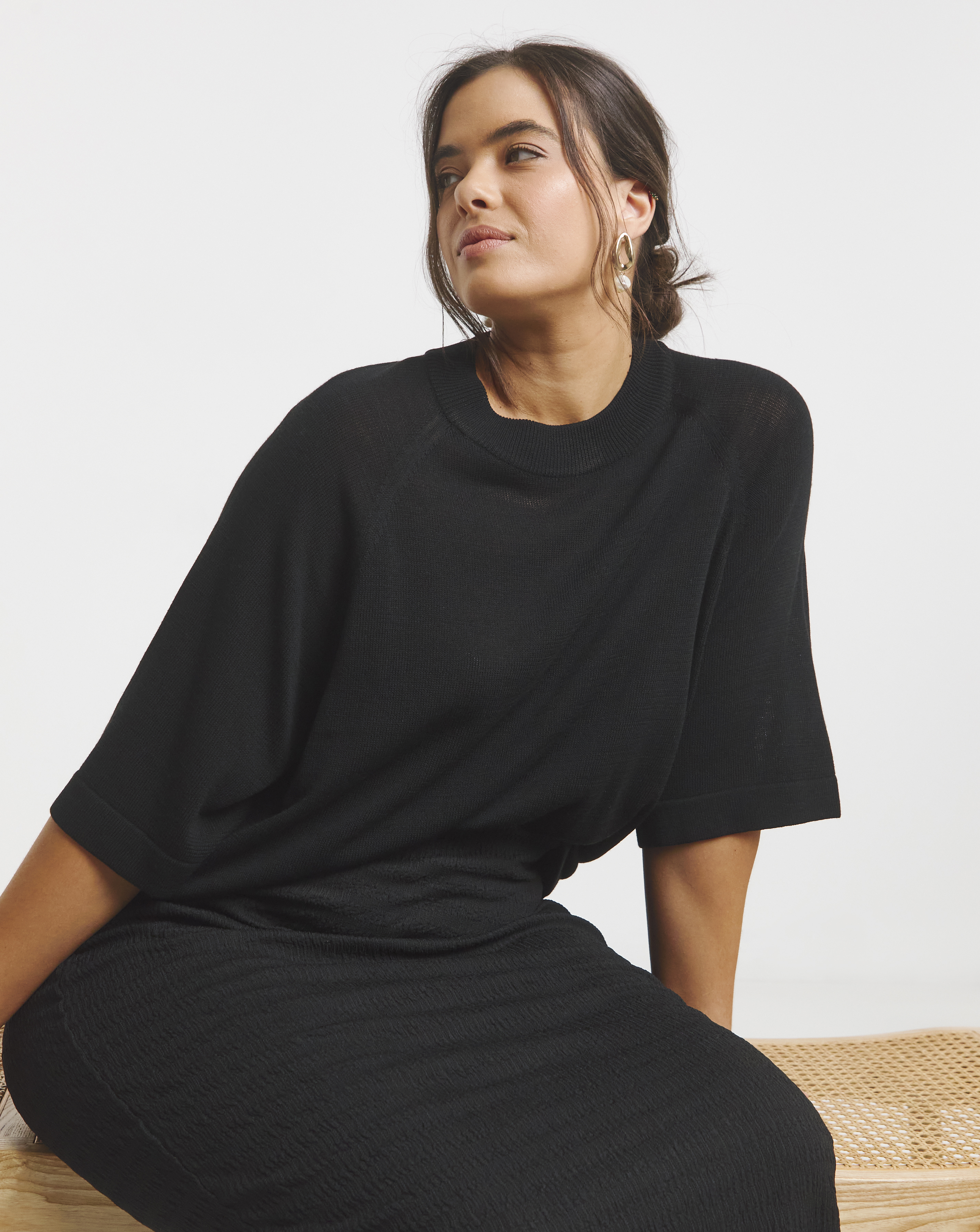 Simply Be Black Boxy Knitted Jumper