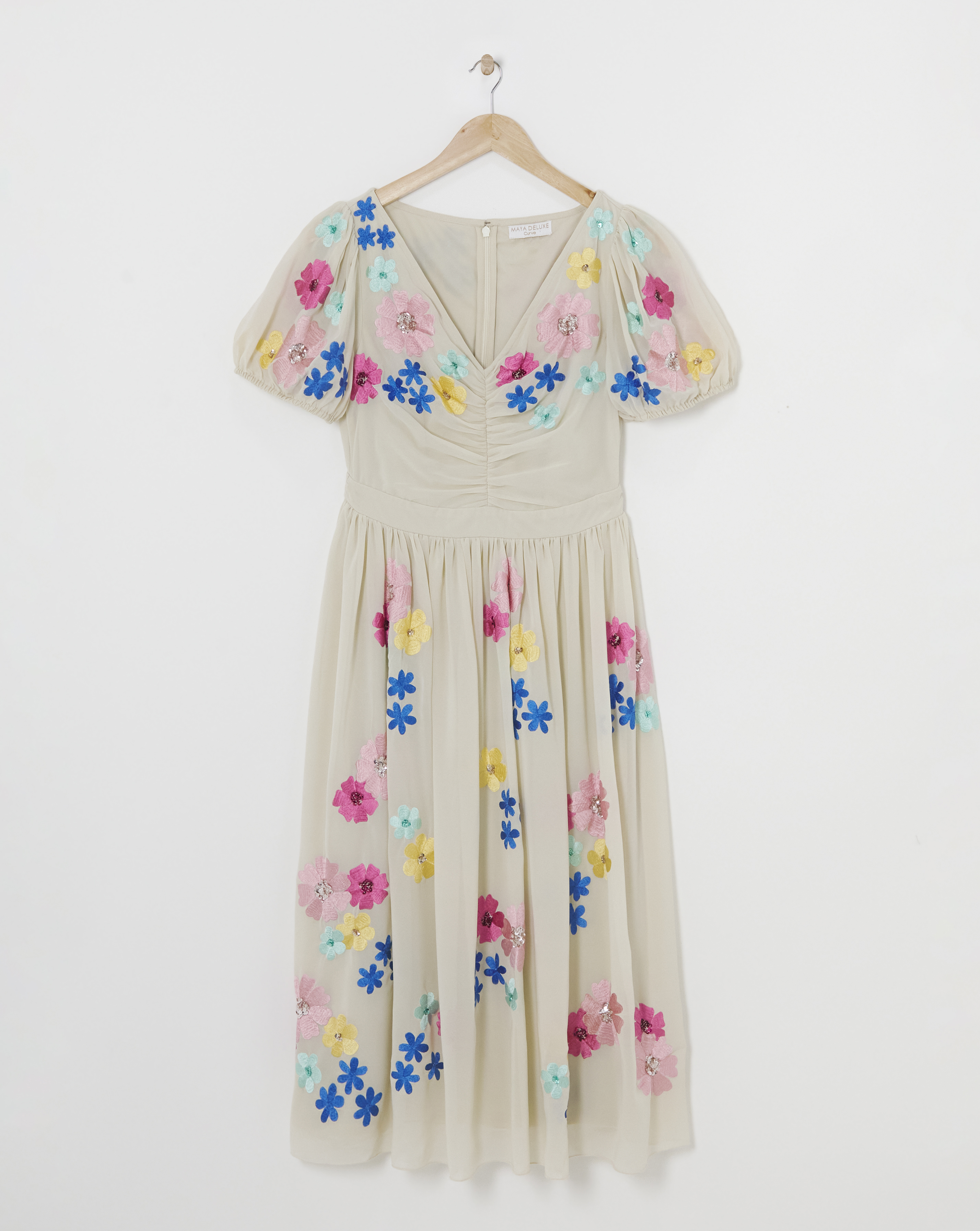 Maya Curve V Neck Floral Dress