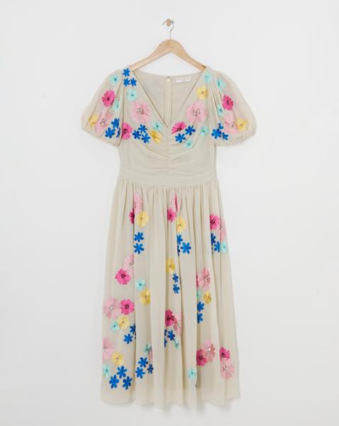 Maya Curve V Neck Floral Dress