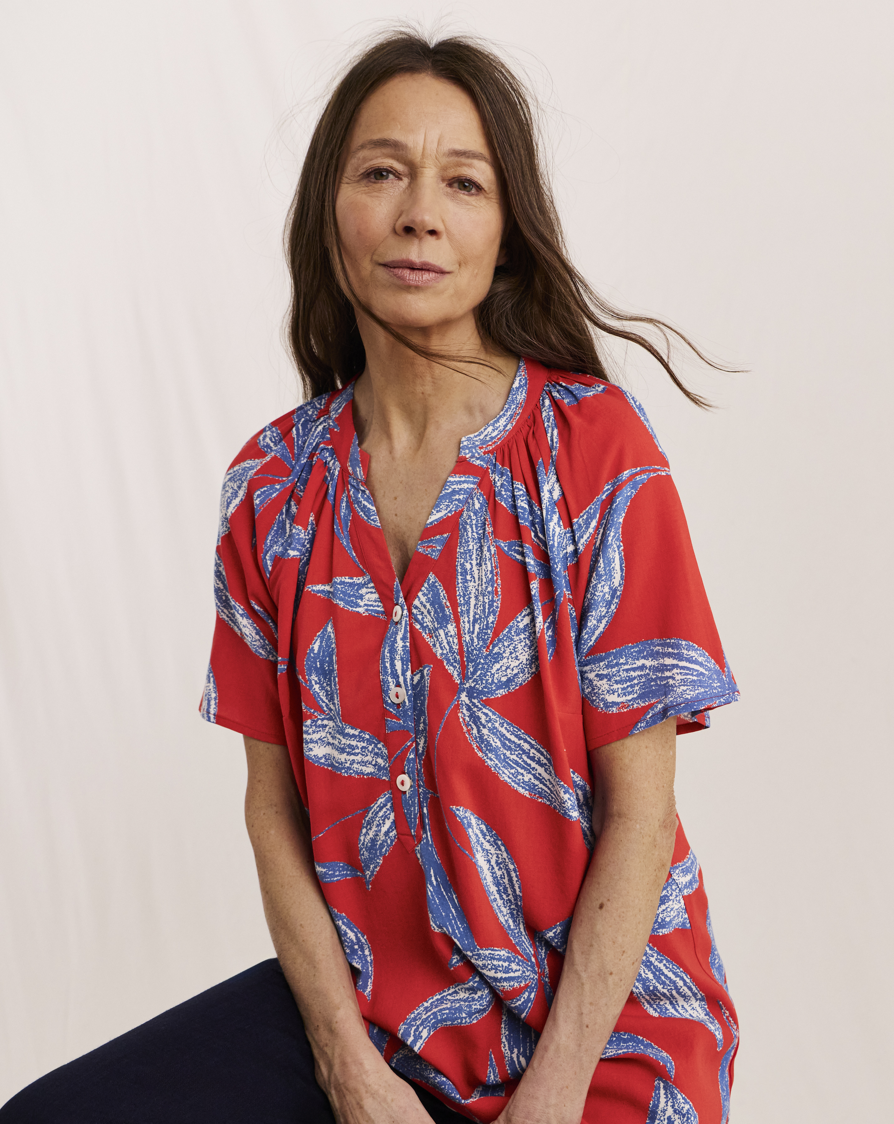 Julipa Printed V-Neck Blouse