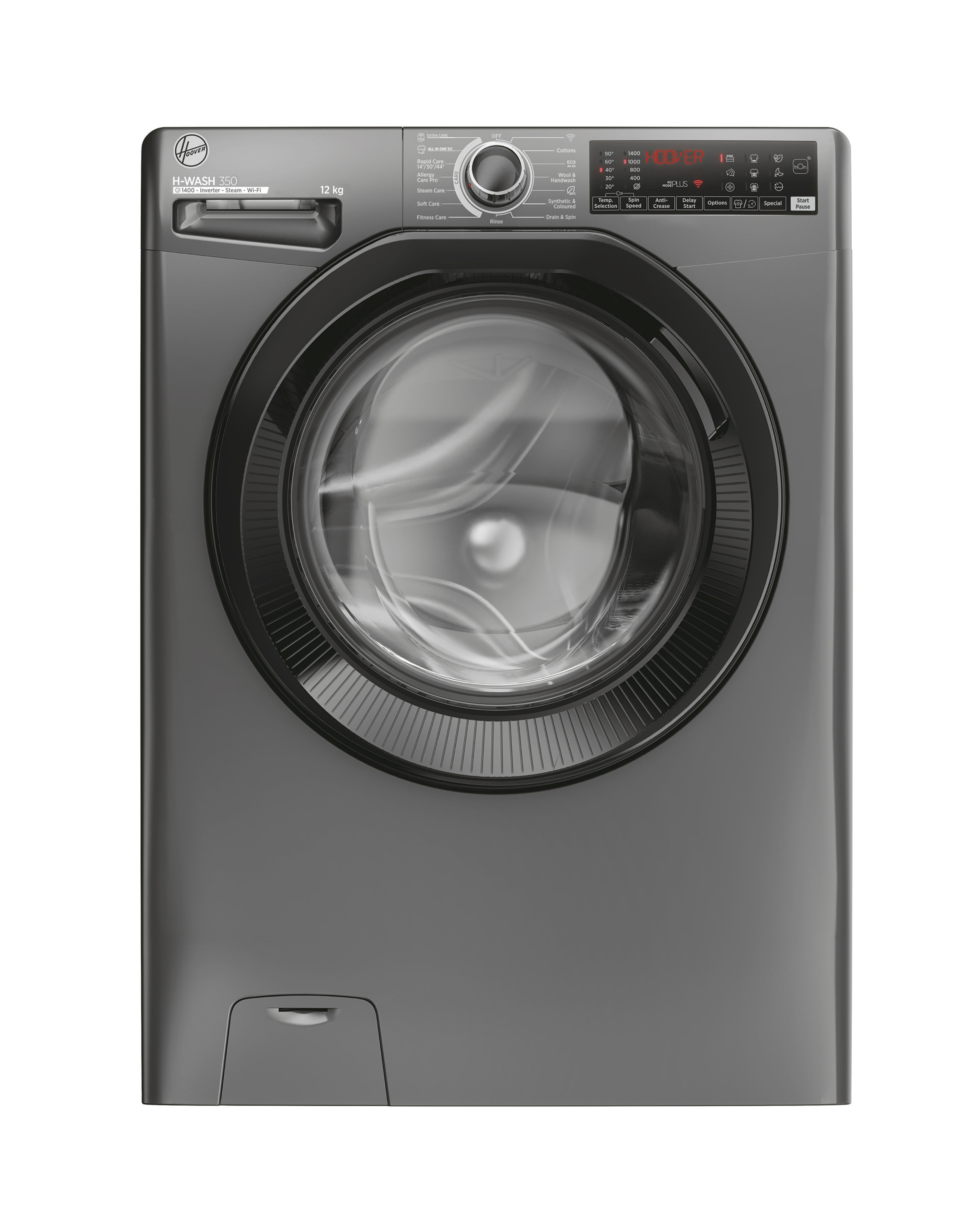 Hoover Black H-Wash 350 Washing Machine - Graphite - 12Kg (H3wps4126tambr80) - Image 2