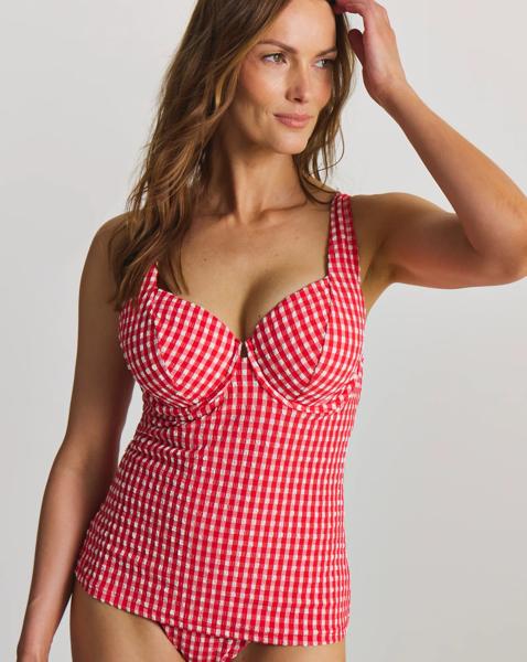 Gingham Underwired Tankini Top