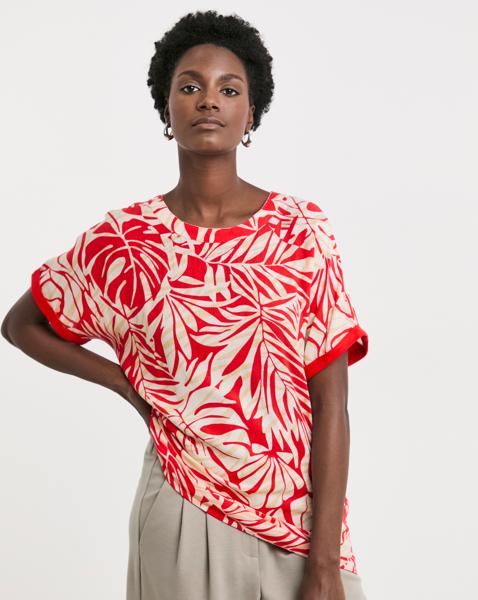 Woven Front Longline Top