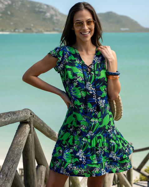 Gracie Crinkle Frill Swing Beach Dress