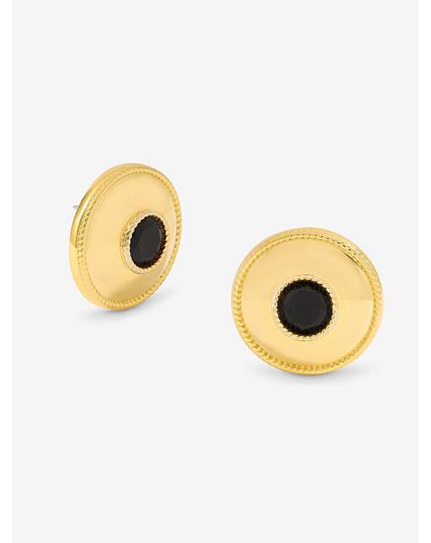 Jon Richard Polished Jet Round Earrings