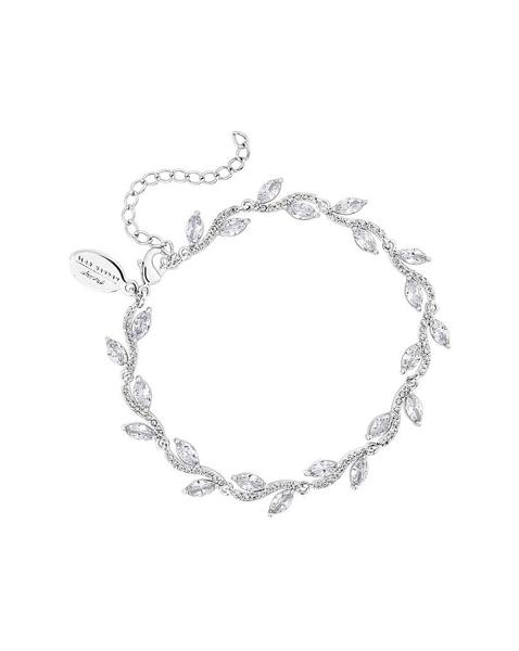 Jon Richard Silver Plated Pave Wave Leaf Bracelet