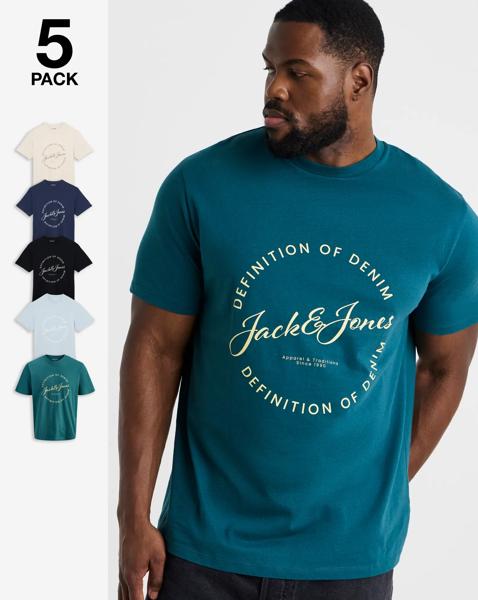 Jack & Jones Grayson Logo T-Shirt 5 Pack