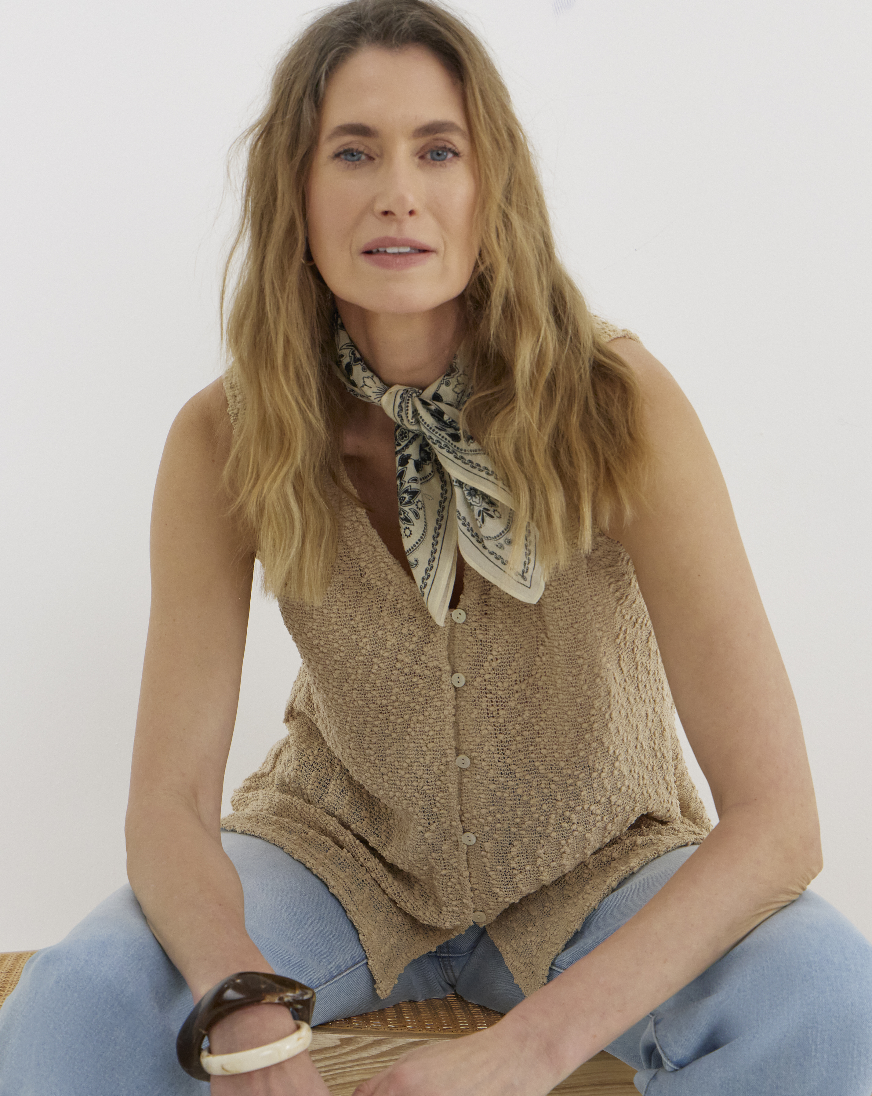 Boucle Button Top