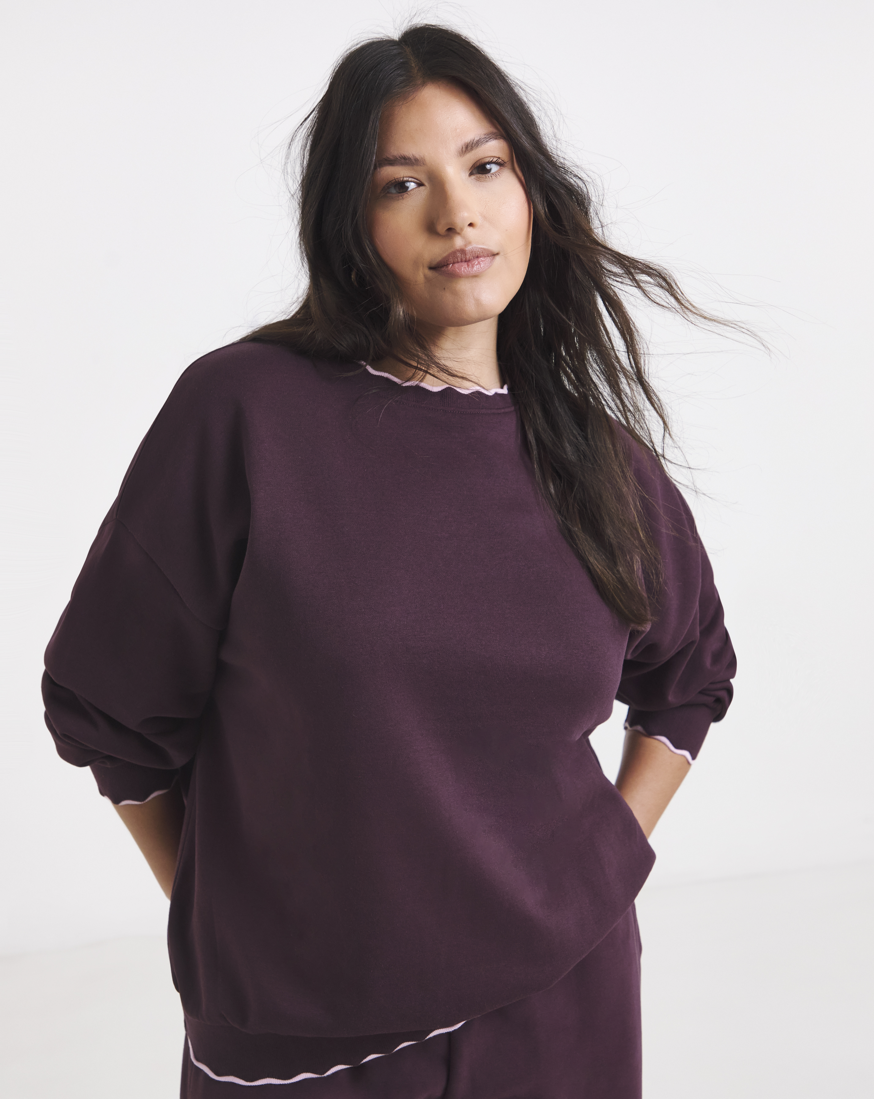 Scallop Trim Sweatshirt