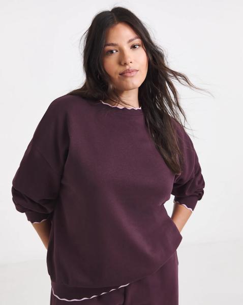 Scallop Trim Sweatshirt