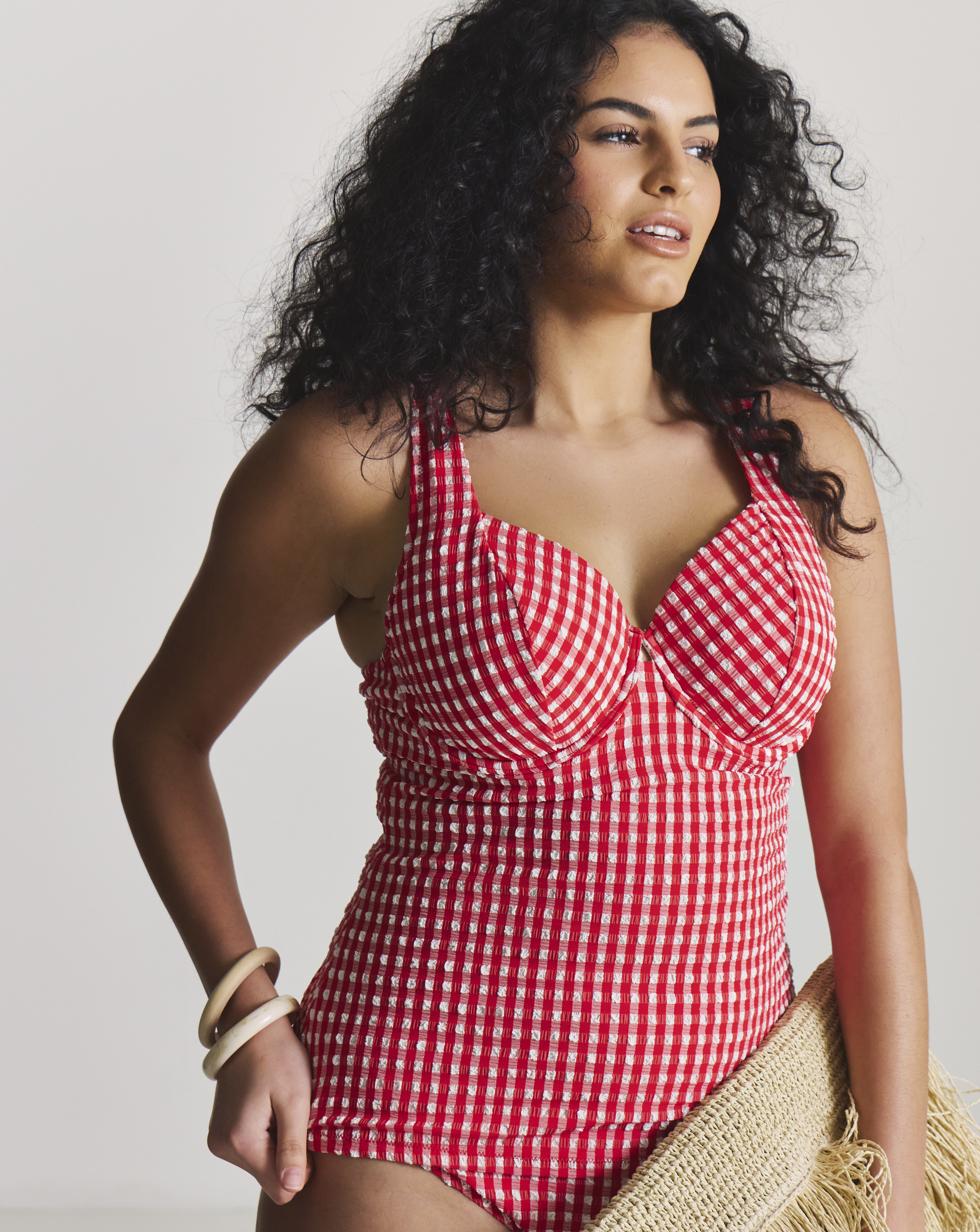 Gingham Underwired Tankini Top