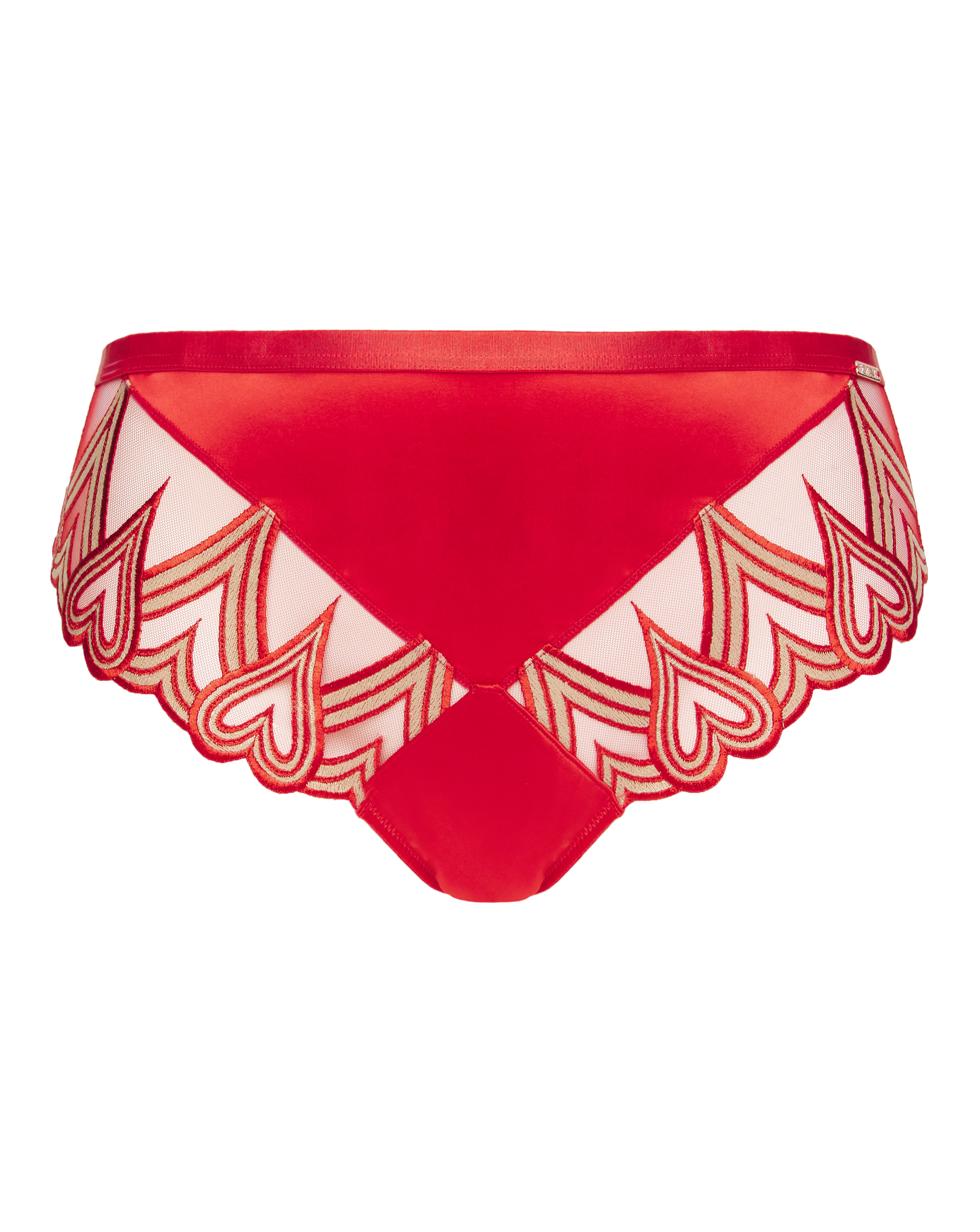 Figleaves Curve Curve Siren Satin Brazilian In Red | UK Size 12 Women's