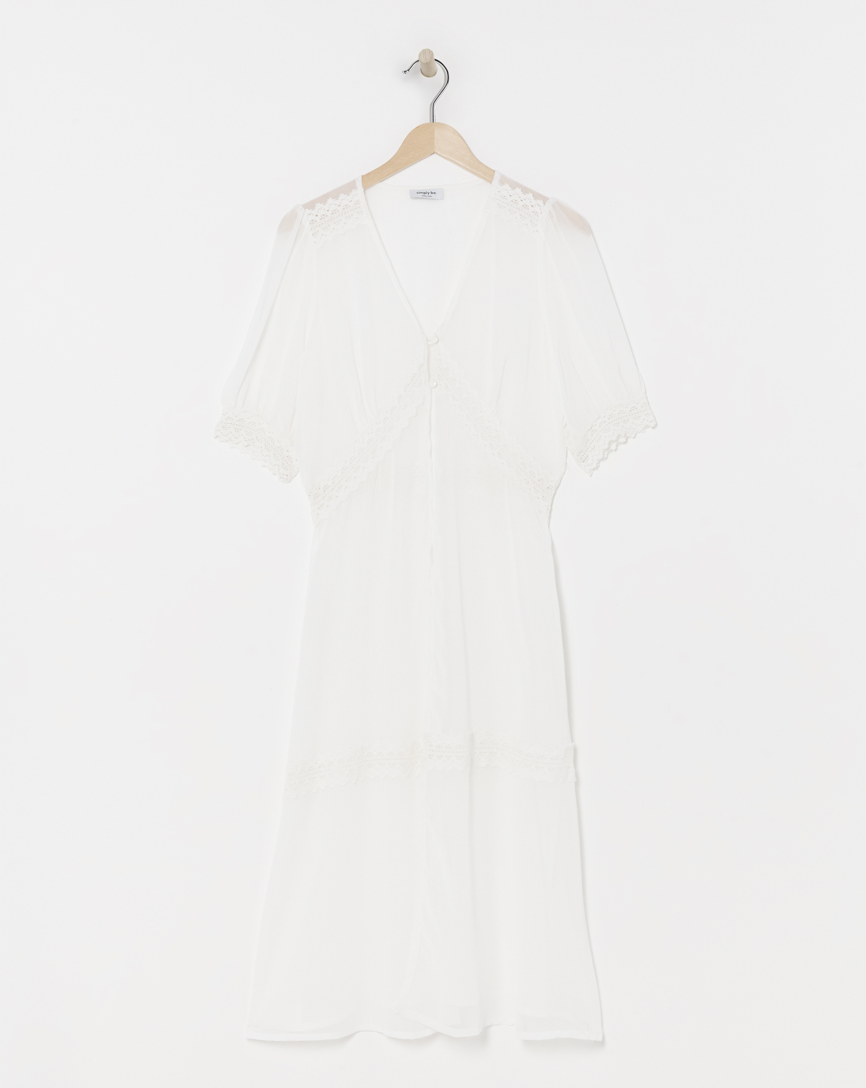 Ivory Lace Detail Longline Kimono