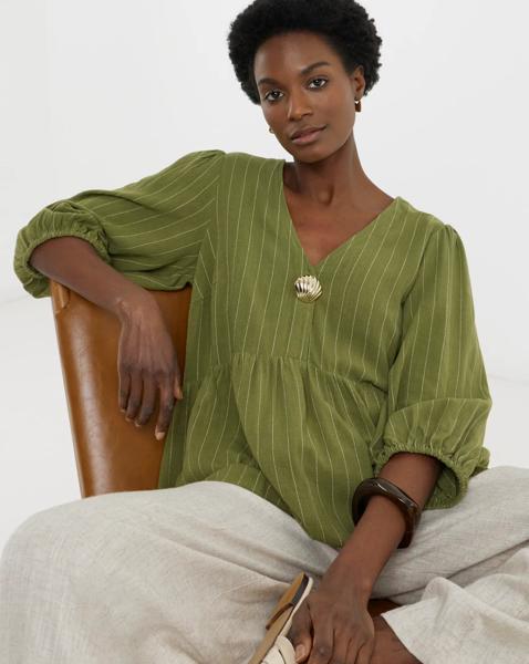 Puff Sleeve Peplum Blouse