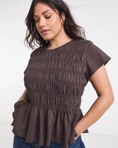 Shirred Peplum Top