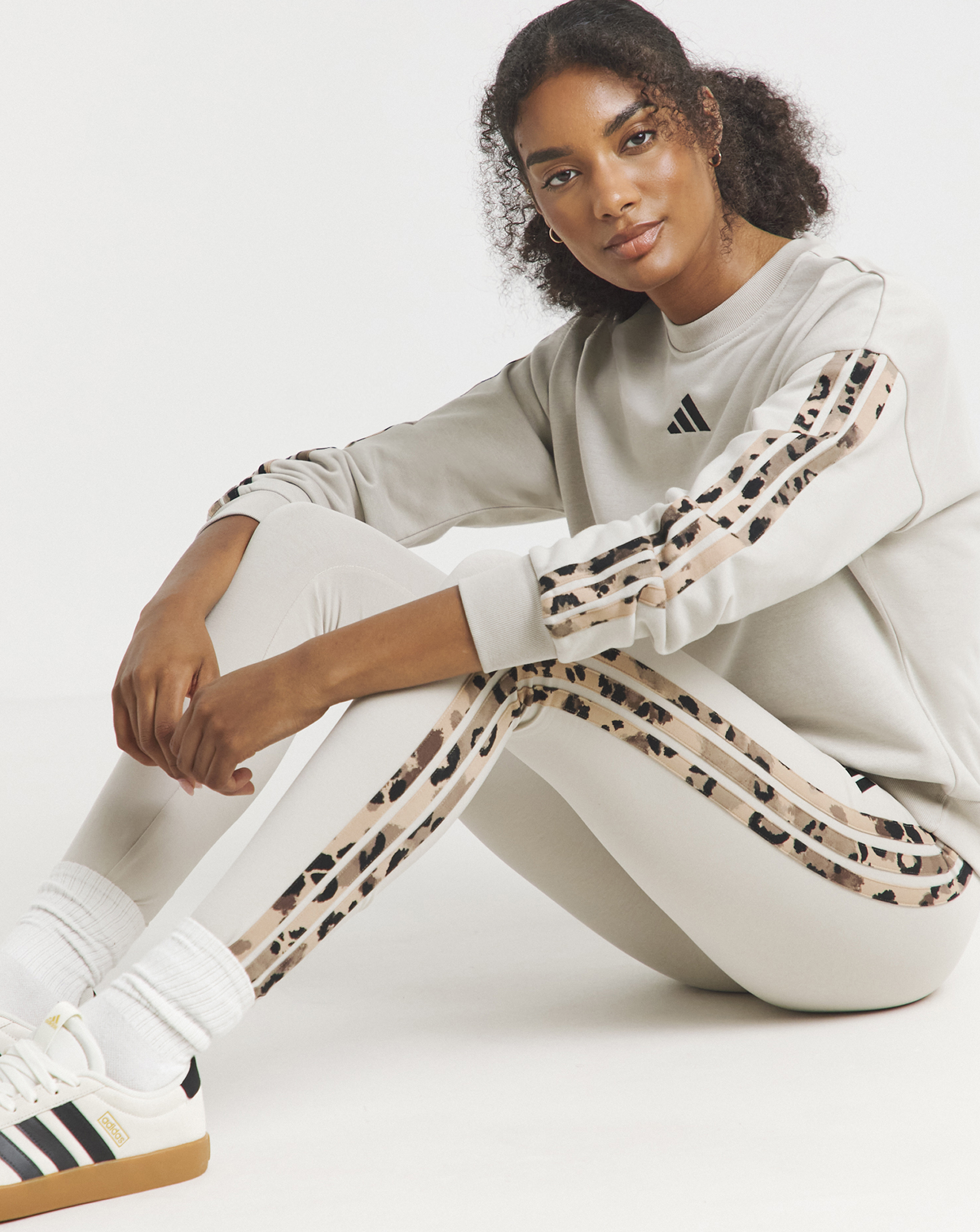 adidas 3 Stripe Leopard Legging