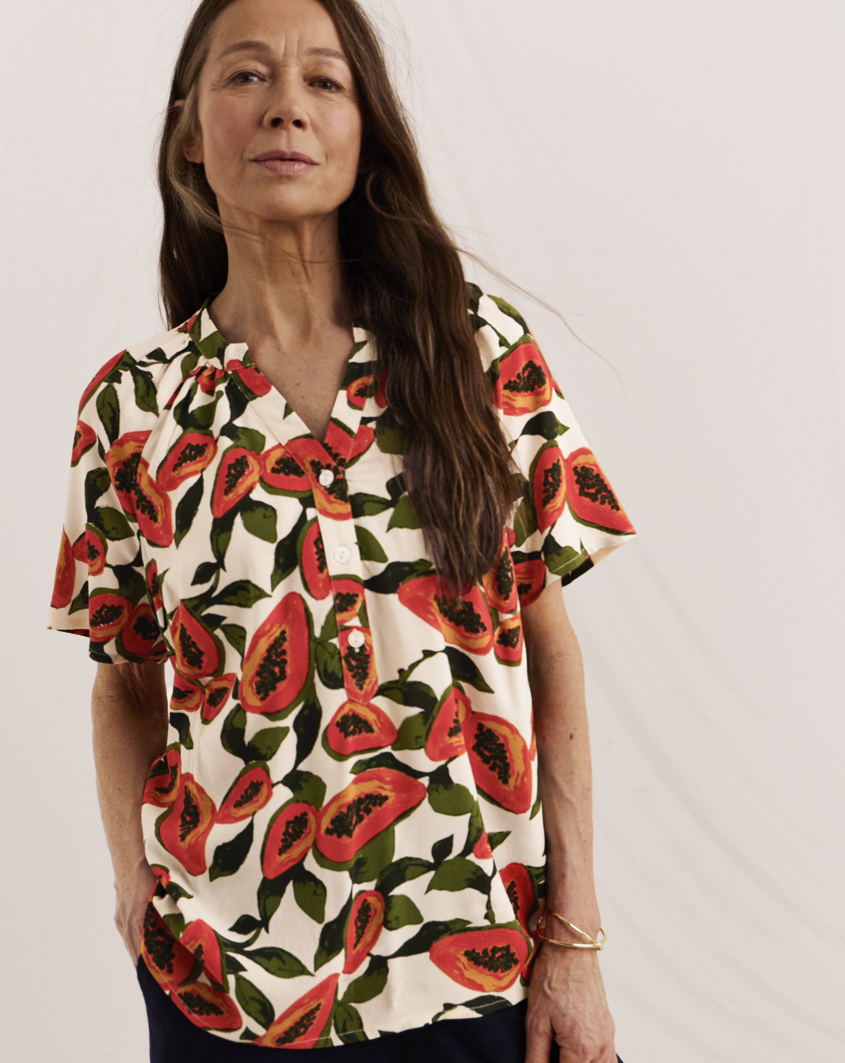 Julipa Petite Printed V-Neck Blouse