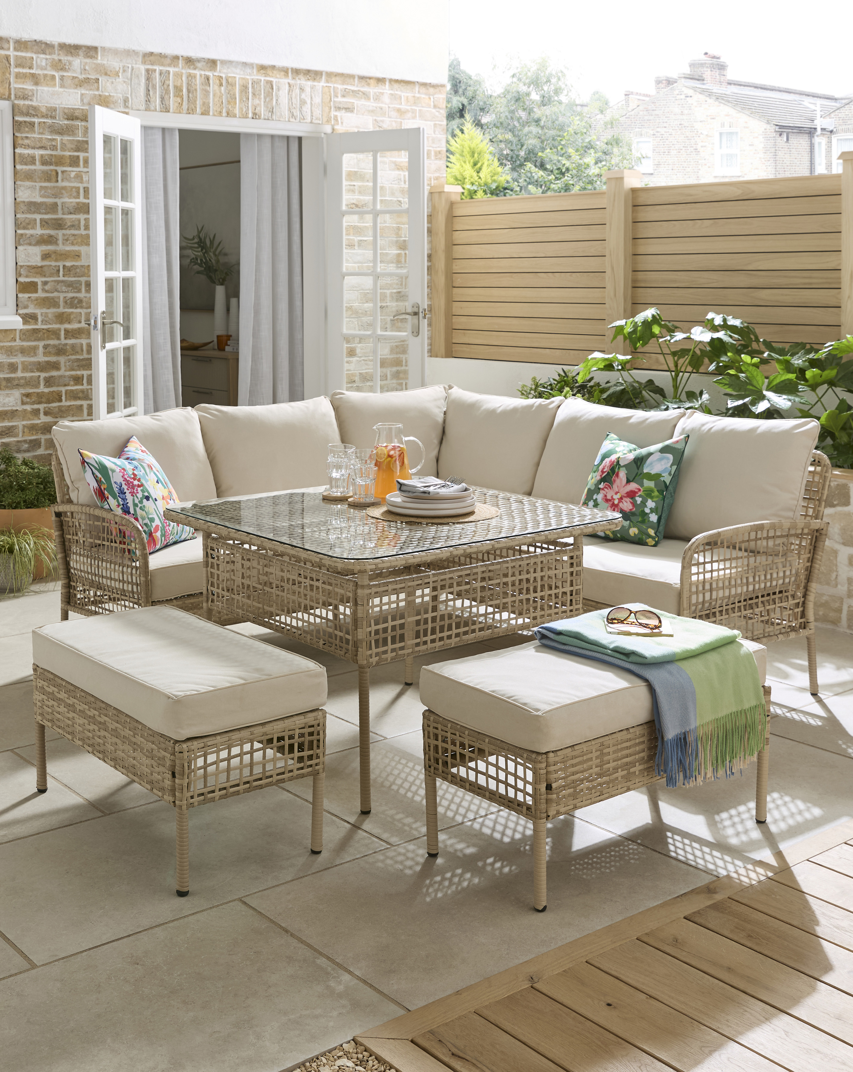 Vienna Open Weave Corner Sofa Set