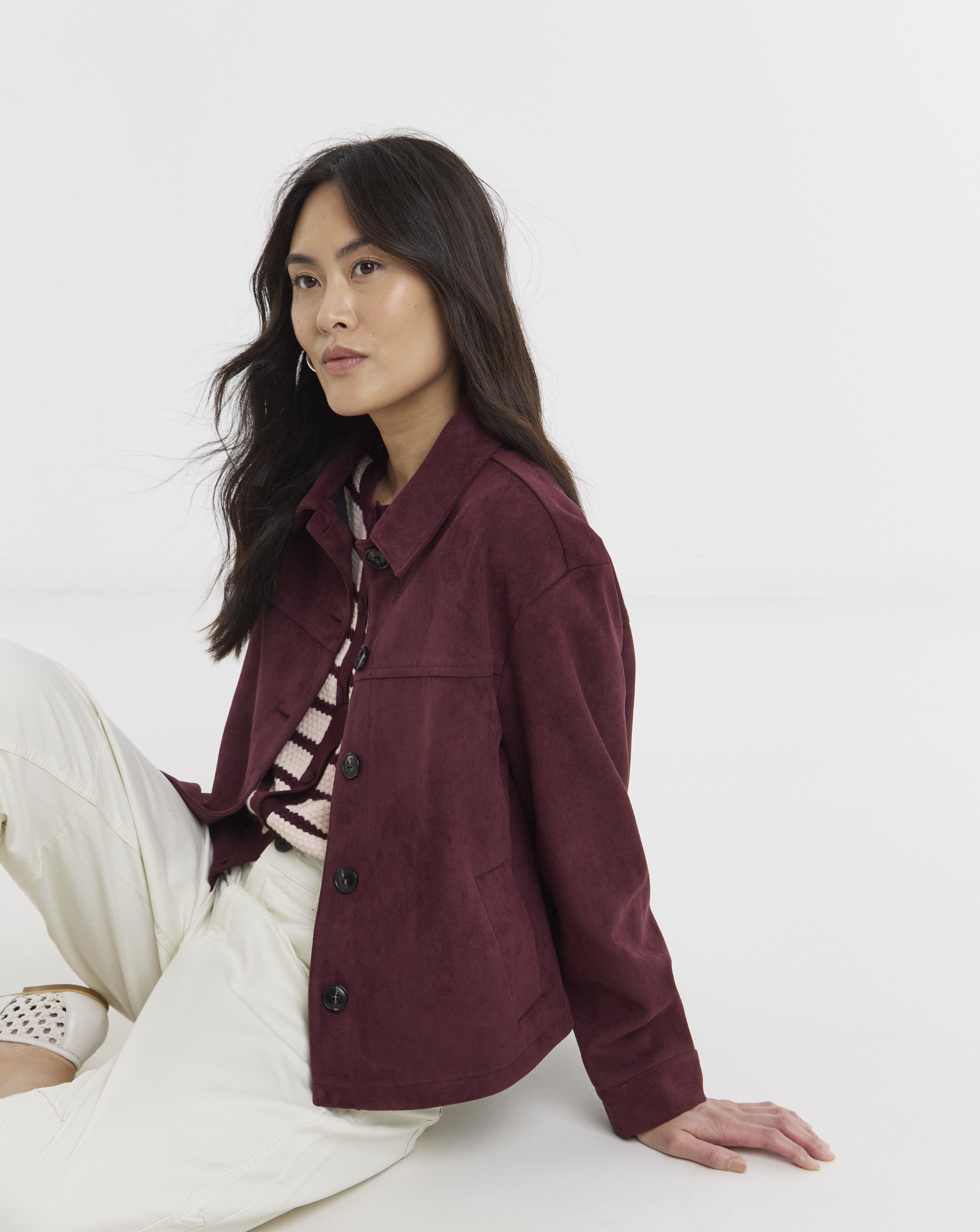 Suedette Trucker Jacket