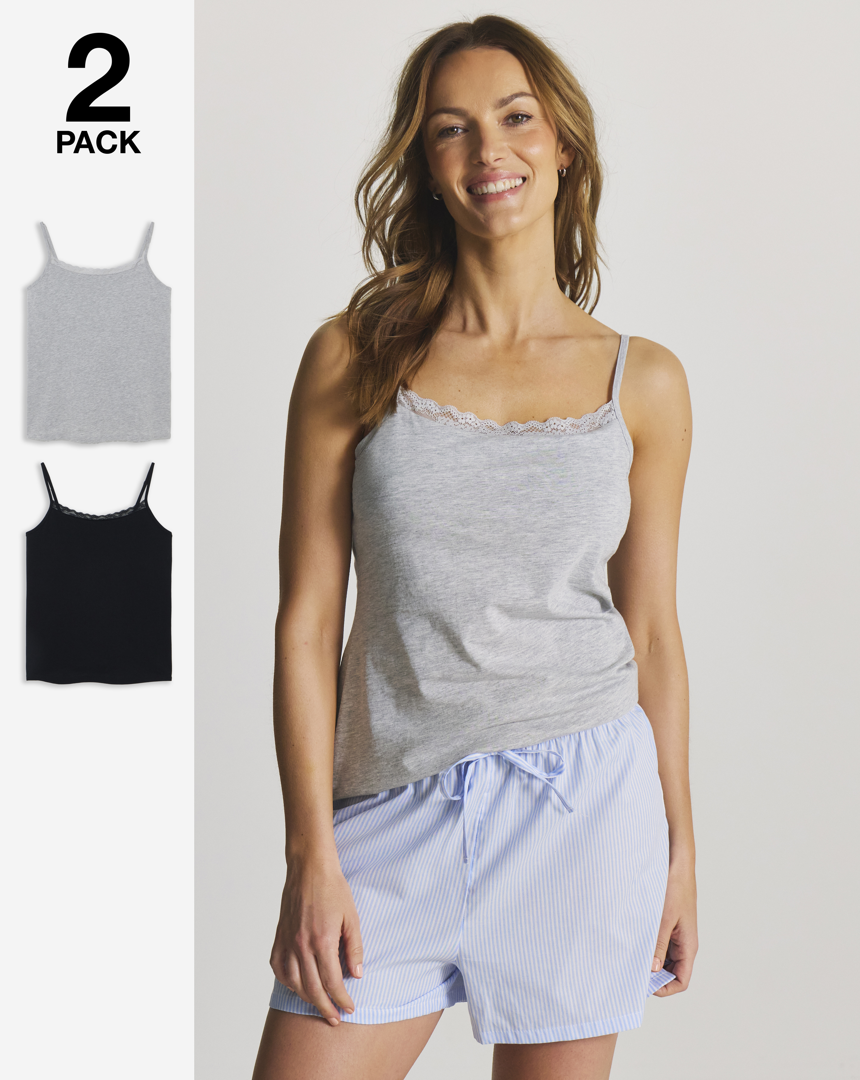 Pretty Secrets 2 Pack PJ Sleep Vest Tops