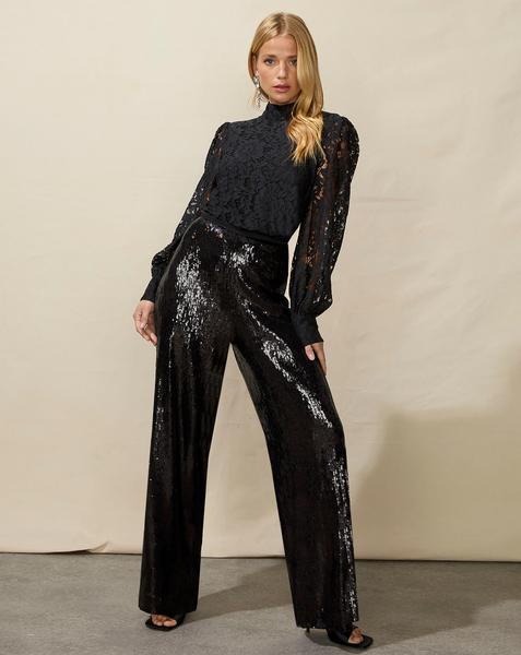 Ro&Zo Sequin Wide Leg Trouser
