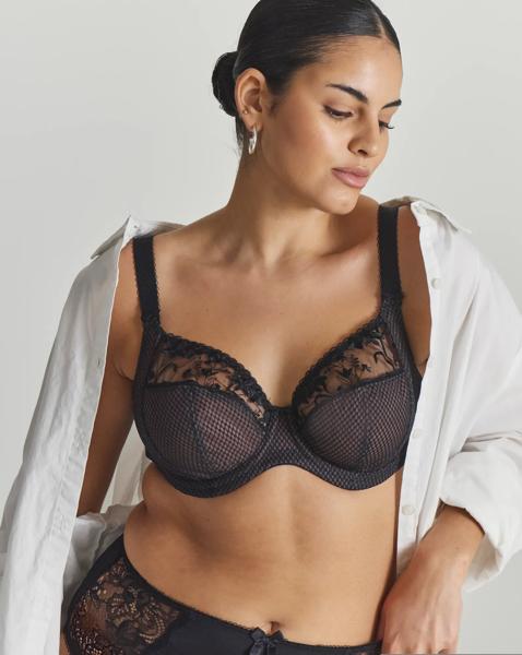 Elomi DD+ Charley Plunge Wired Bra In Jet | UK Size 36E Women's