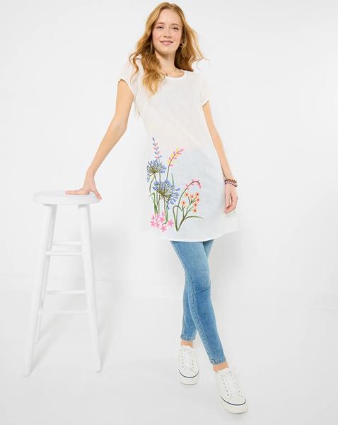 JB Spring Meadow Embroidered Tunic Top