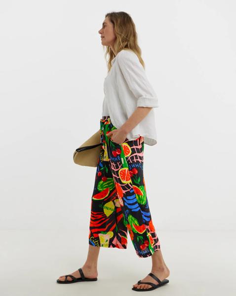 Linen Mix Wide Leg Culotte
